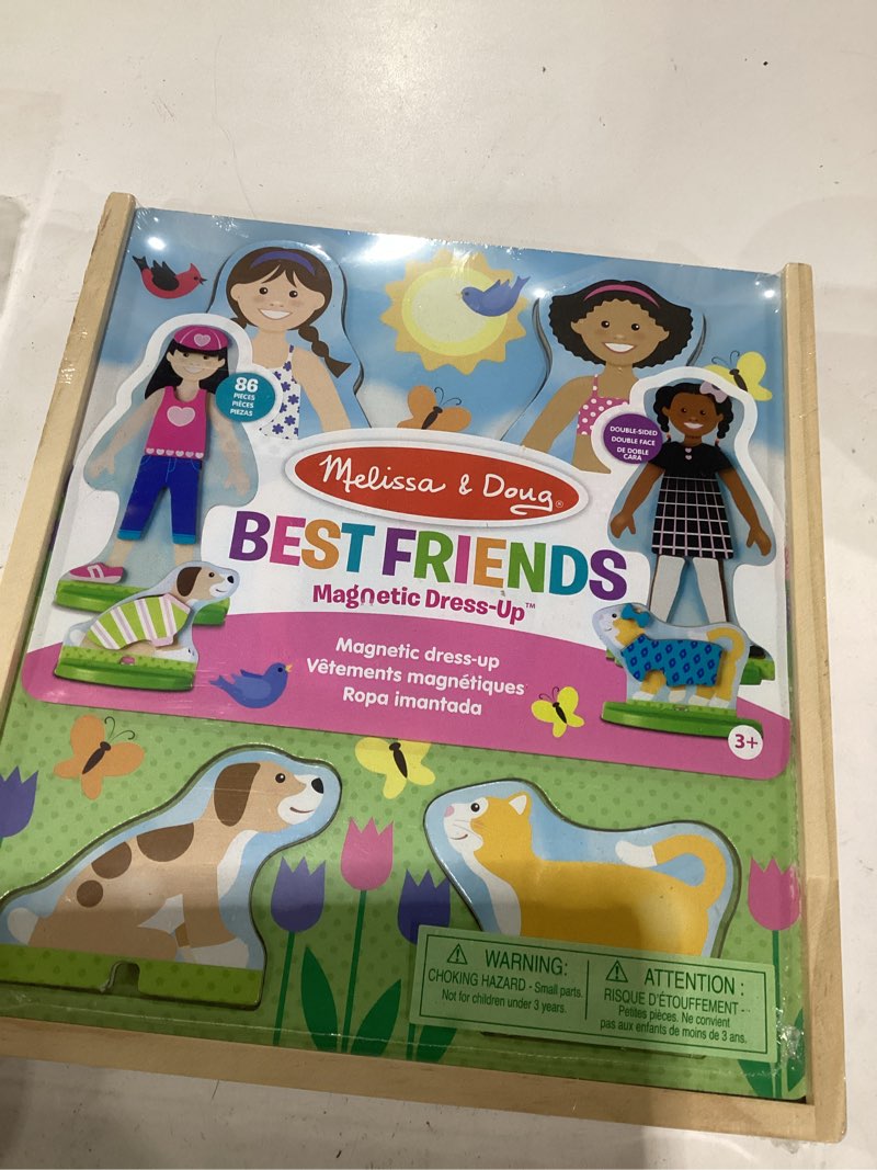 Condition photo showing Good Condition for melissa & doug best friends magnetic dress-up wooden dolls pretend play set (78 pcs)