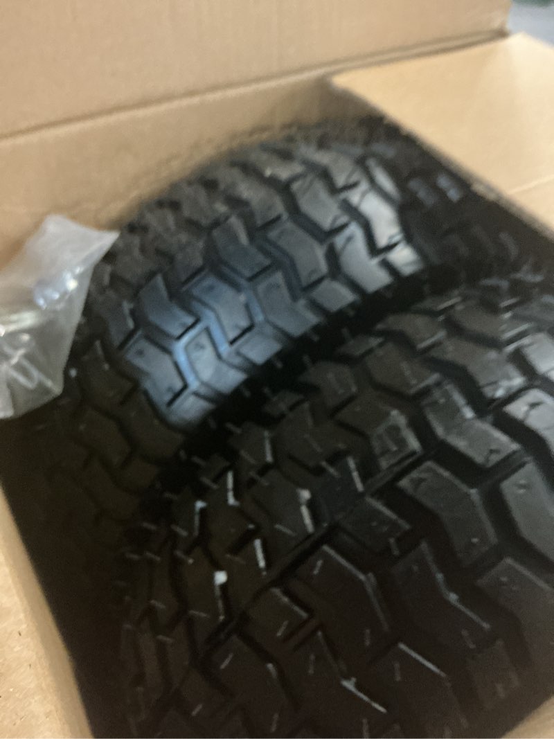 Condition photo showing New/Like New for GICOOL 15x6.00-6 Rubber Lawn Mower Tire and Wheel, 2 Pcs Replacement 15x6-6nhs Riding Mowers Lawn Tire and Wheel with Bearing Bore 3/4", 3" Centered Hub