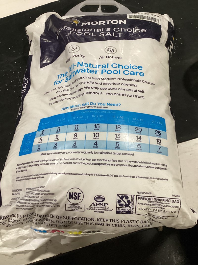 Condition photo showing As Is for morton professional's choice pool salt 40 lb