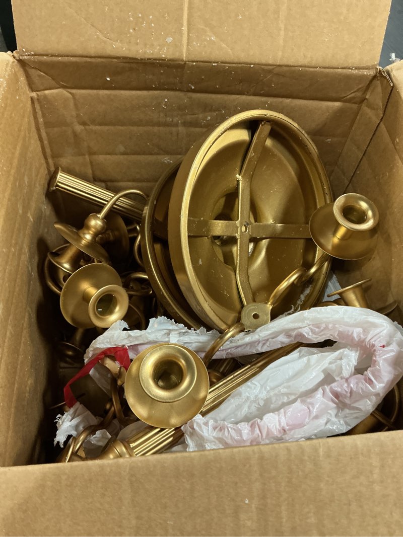 Condition photo showing As Is for  Similar Large Gold Chandeliers for Dining Room Light Fixture, 21 Light 3 Tier Farmhouse Chandelier Over Table, Industrial Candle Hanging Lighting Fixture for Living Room Foyer Staircase Restaurant Villa