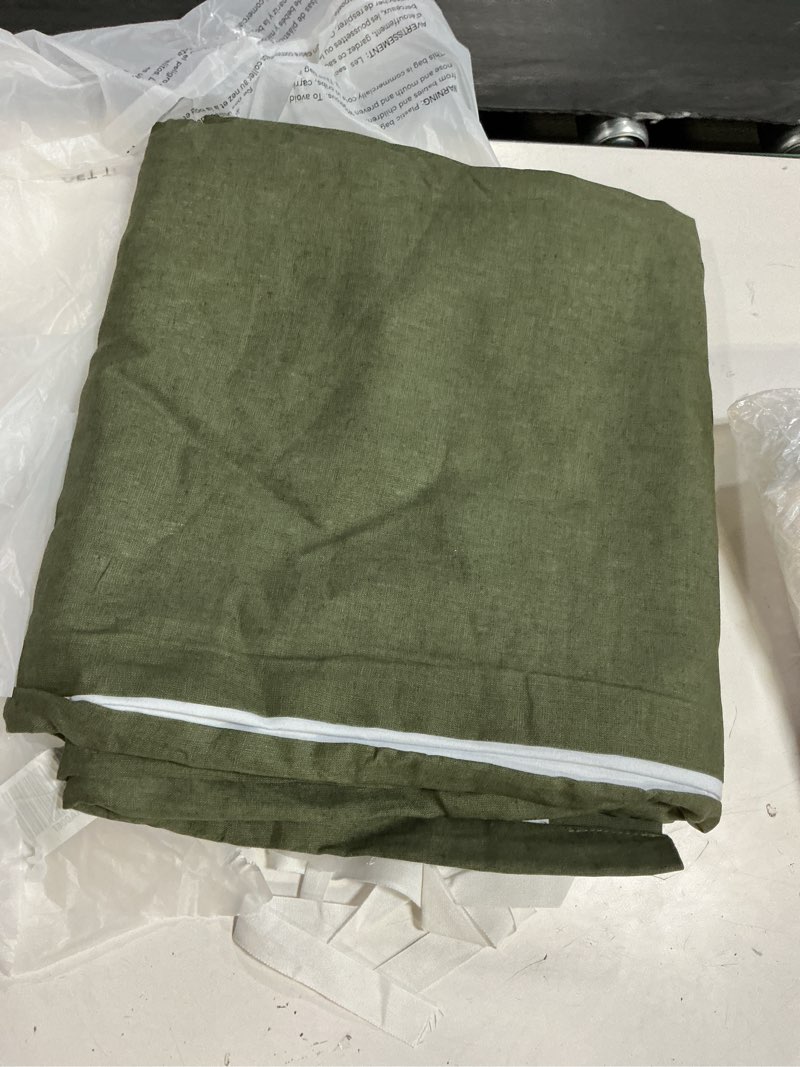 Condition photo showing Good Condition for european linen true blackout curtain - single panel green 48x96