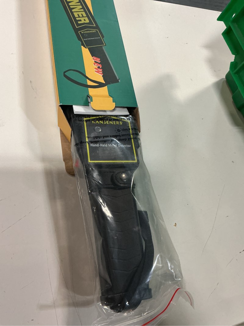 Condition photo showing item condition for Hand held Metal Detector Wand Security Scanner,High-Sensitivity Security Wand Metal Detector,Portable Adjustable Sound & Vibration Alerts, Detects Weapons Knives Screw (High Sensitivity, Black) with battery in the package