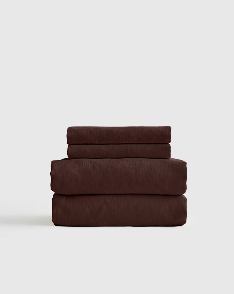 quince organic brushed cotton sheet set king cali king espresso