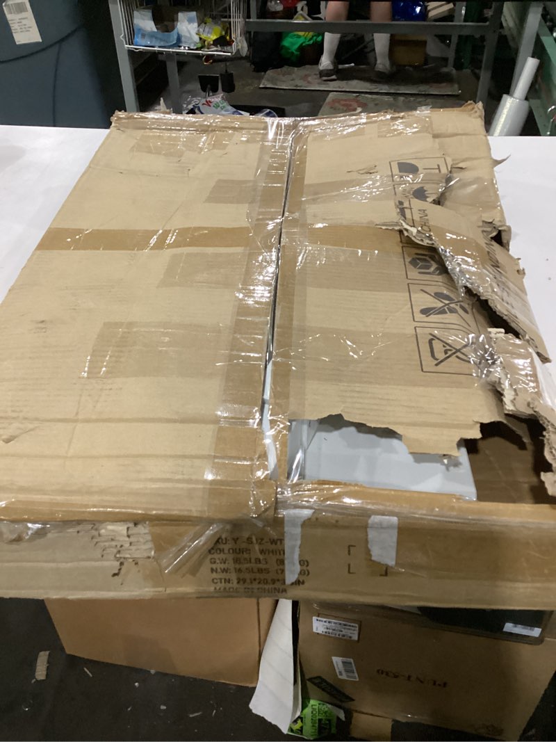 Condition photo showing As Is for missing hardware mobile standing desk y-sj-wt
