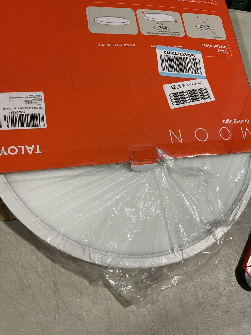 Condition photo showing As Is for taloya 15.8inch dimmable flush mount led ceiling light,3 color in one (3000k/4000k/6500k) white 24w=240w round for living room