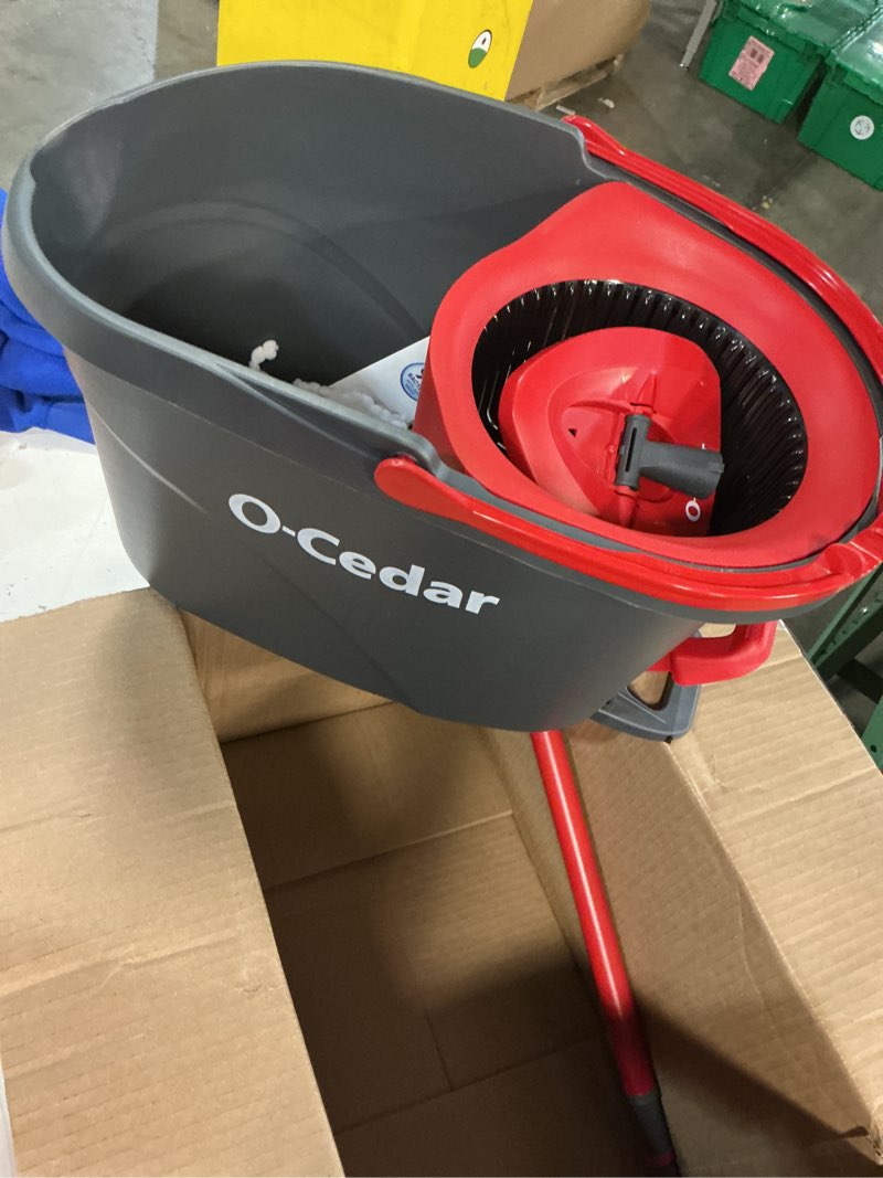 Condition photo showing Good Condition for o-cedar easywring microfiber spin mop, bucket floor cleaning system, red, gray, standard easywring spin mop & bucket