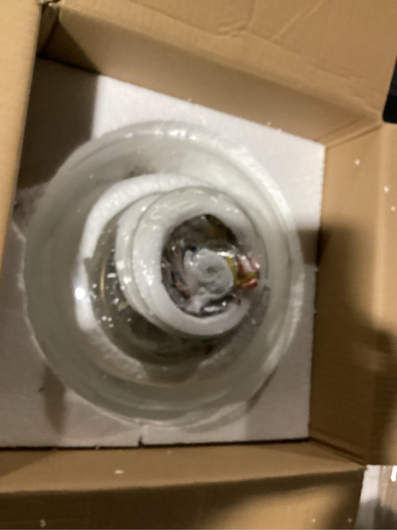 Condition photo showing New/Like New for vonluce semi flush mount ceiling light, 13.8" ceiling light fixture with clear glass shade, e26 base, 3-bulb industrial lighting fixture for hallway entryway bedroom, brushed gold, etl certificated gold 13.8 inch