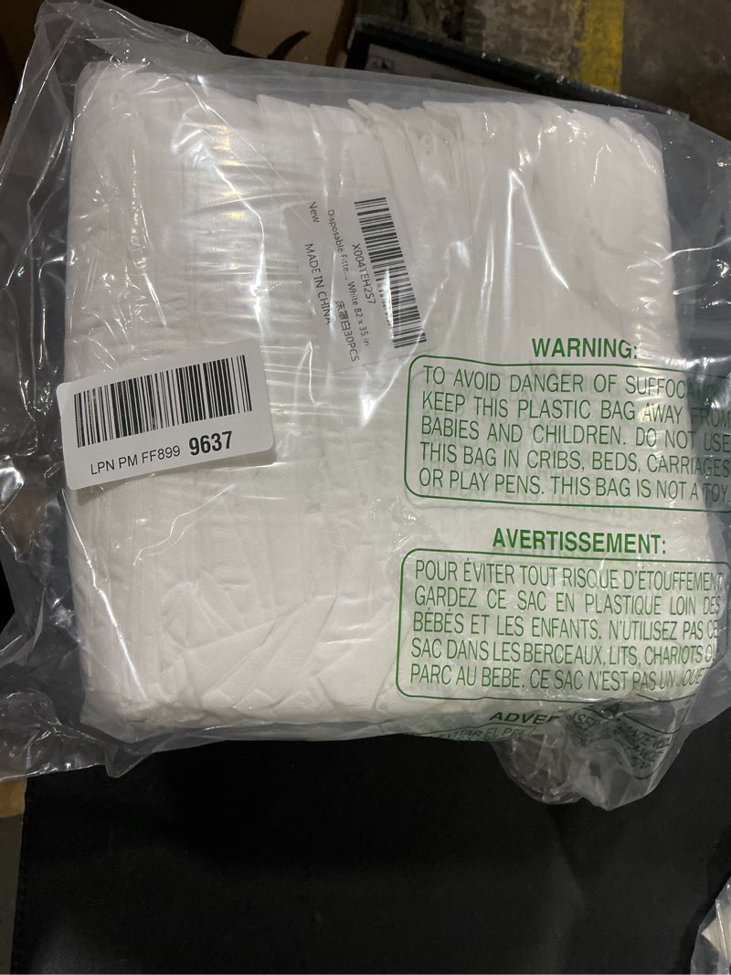 Condition photo showing As Is for Disposable Fitted Massage Table Sheets 30 Pack, Non-Woven Bed Covers with Heavy Duty Elastic, Breathable Spa Table Sheets for Beauty Salon, Facial & Massage, White 82 x 35 in