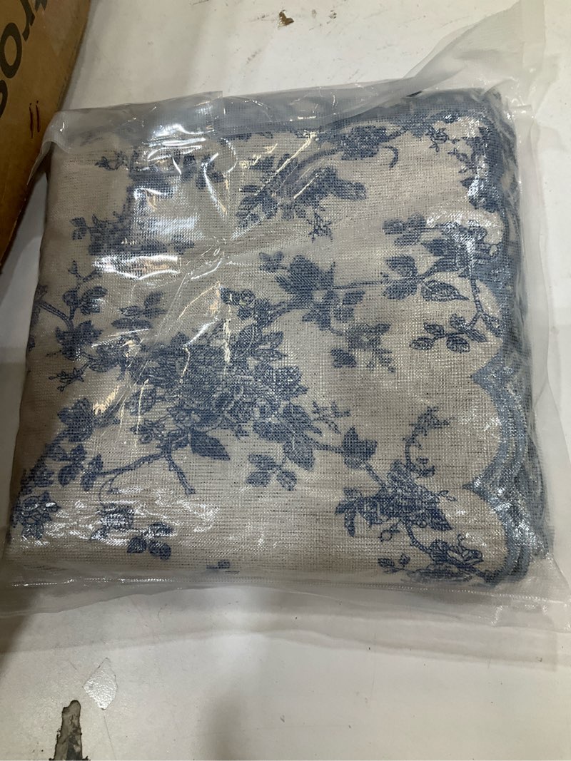 Condition photo showing New/Like New for 12 pcs spring cloth napkins rustic fabric napkins bulk 18 x 18 inch hand block print dinner guests towel reusable washable square linen for baby shower wedding party (light blue floral) light blue floral 12