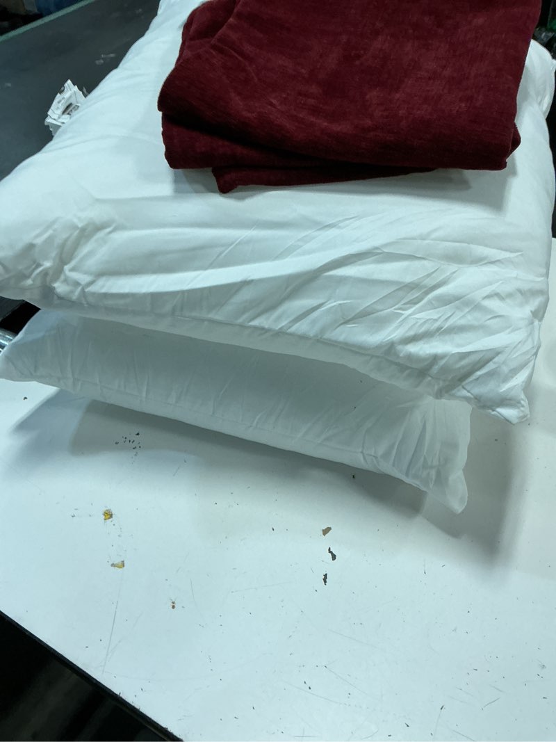 Condition photo showing Good Condition for gawamay decorative square throw pillow covers 20"x20" inch set of 2, super soft chenille pillows farmhouse fall pillowcase for living room bedroom sofa couch cushion cover burgundy red 50x50cm burgundy red 20" x 20" (pack of 2)