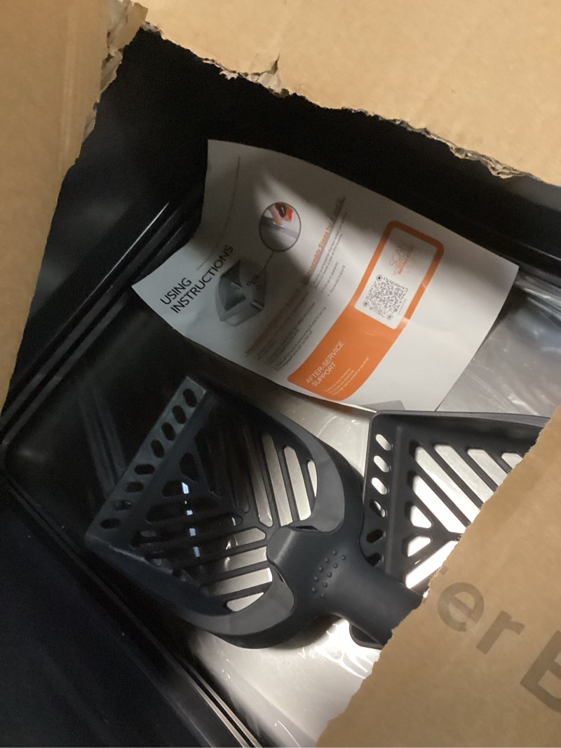 Condition photo showing Good Condition for 2 pack stainless steel litter box | xl enclosed cat litter boxes with lid for big cats and multi-cats | high sided, anti-urine leakage | non-stick bottom?dark gray? x-large dark gray