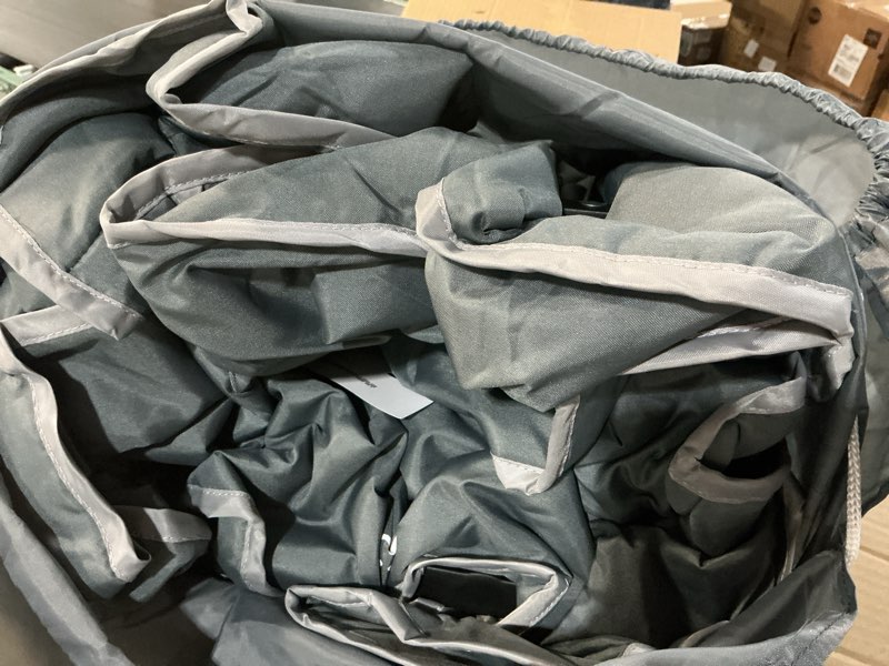 Condition photo showing As Is for TOREVSIOR Foldable Baby Playpen with Mat, 50"×71" F oldable P laypen for Babies and Toddlers, Indoor & Outdoor Kids Safety Play Pen, Portable Play Yard, Foldable Baby Playpen with 50 Ocean Balls Grey 50"×71"