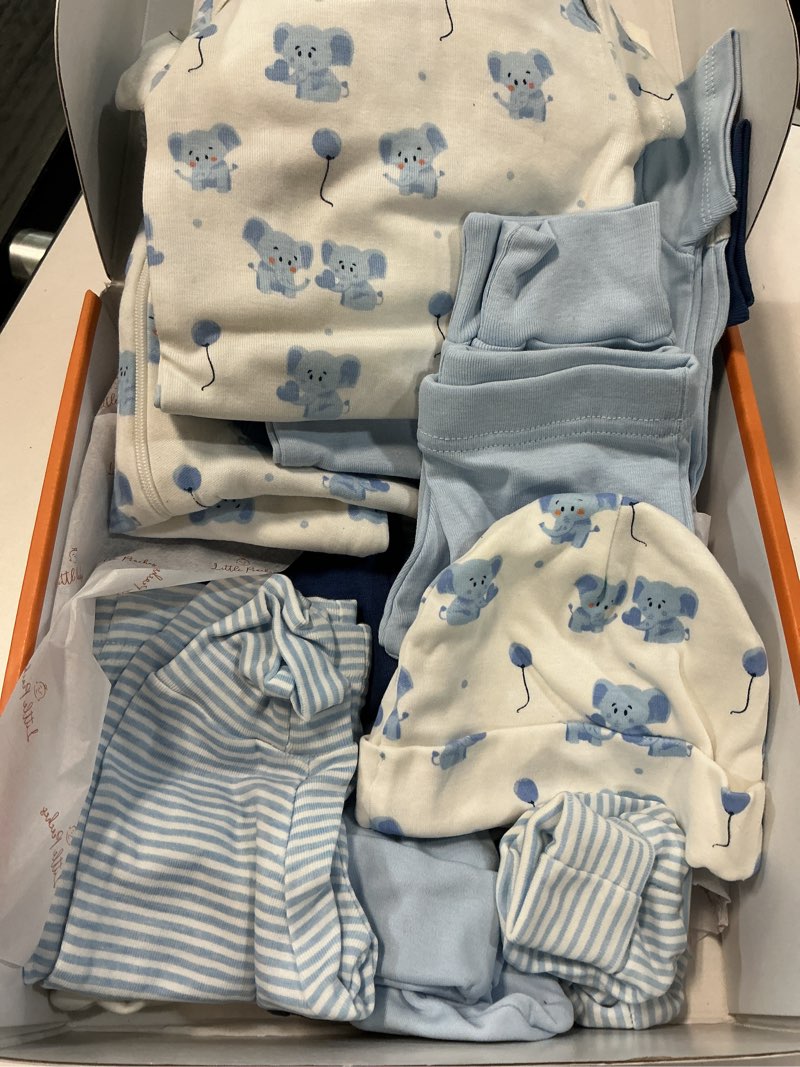 Condition photo showing New/Like New for Baby Boy Clothes - Layette Gift Set for Baby Boys, Fits 0 to 3 Months Baby,Newborn Clothes & Accessories Set Elephant Hugs 25 Piece Set