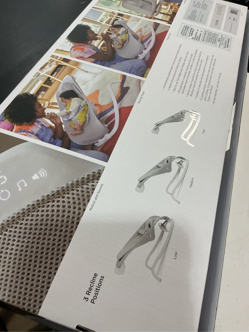 Condition photo showing Good Condition for munchkin® electric baby bouncer & rocker with digital touch display, soothing sounds & 3 recline positions - automatic bouncing & rocking, grey electric bouncer/rocker