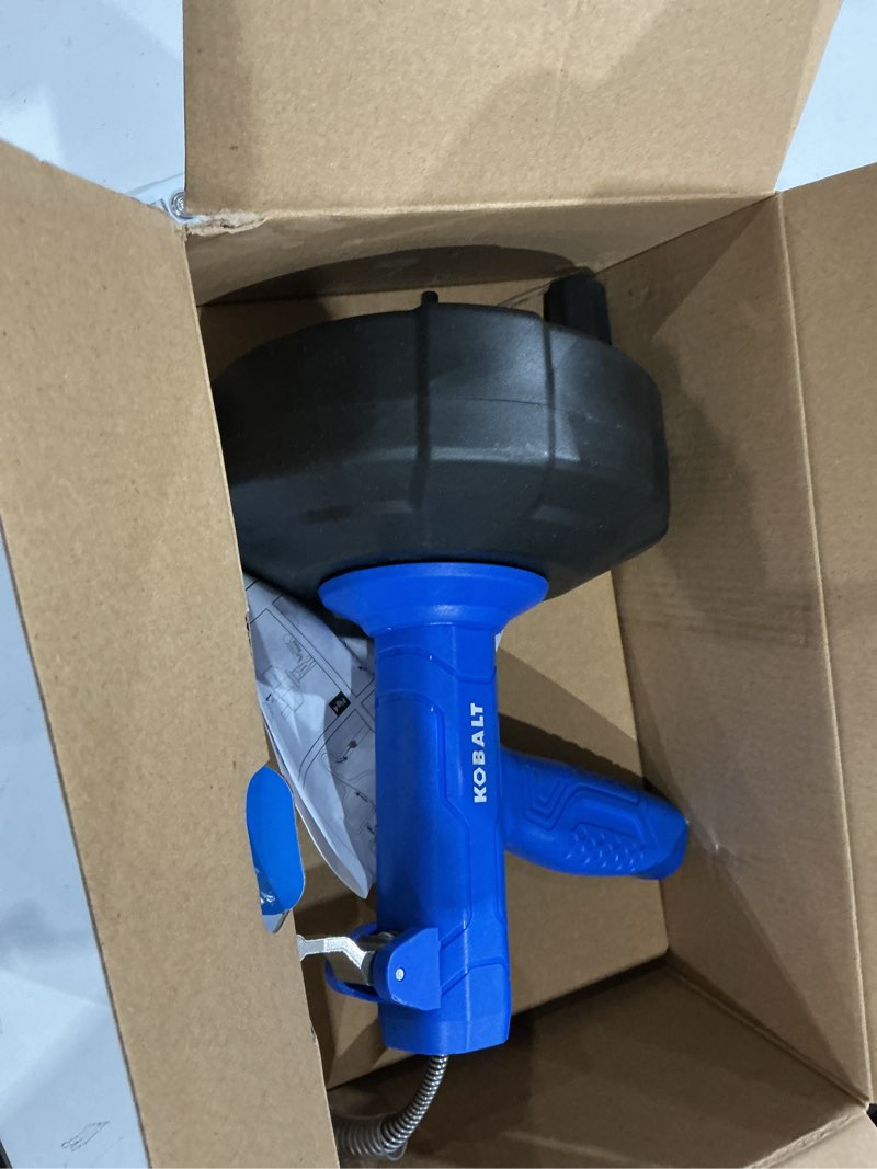 Condition photo showing As Is for kobalt 1/4-in x 25-ft high carbon wire hand auger for drain