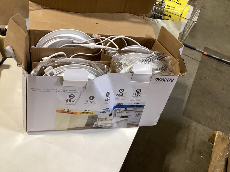 500+ bought last week utilitech white 6-in 650 -lumens switchable white round dimmable led canless wet rated recessed downlight 6 -pack item #5968179 | model #lledr6xtp/5cct/6