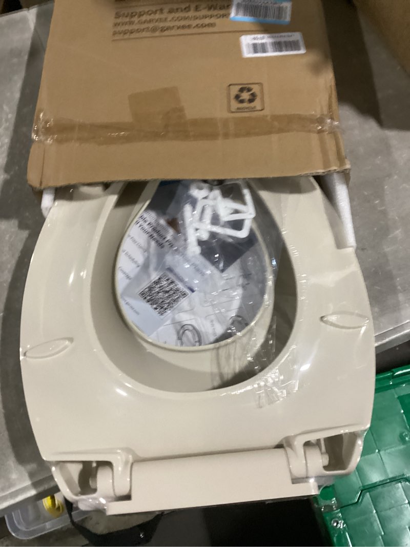 Condition photo showing Good Condition for 17" Round Toilet Seat for Adult and Child, Built-In Potty Training Seat with Soft Quiet Close Non-Slip Design, Magnetic Kids Seat and Cover for Round Toilets in Almond Color, Easy to Install and Clean (Almond)-With Toddler Seat Round (17?)