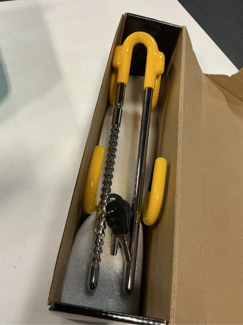 Condition photo showing New/Like New for tevlaphee steering wheel lock - heavy duty antitheft device and car security lock with adjustable locking and 3 keys - great vehicle and truck deterrent (yellow)