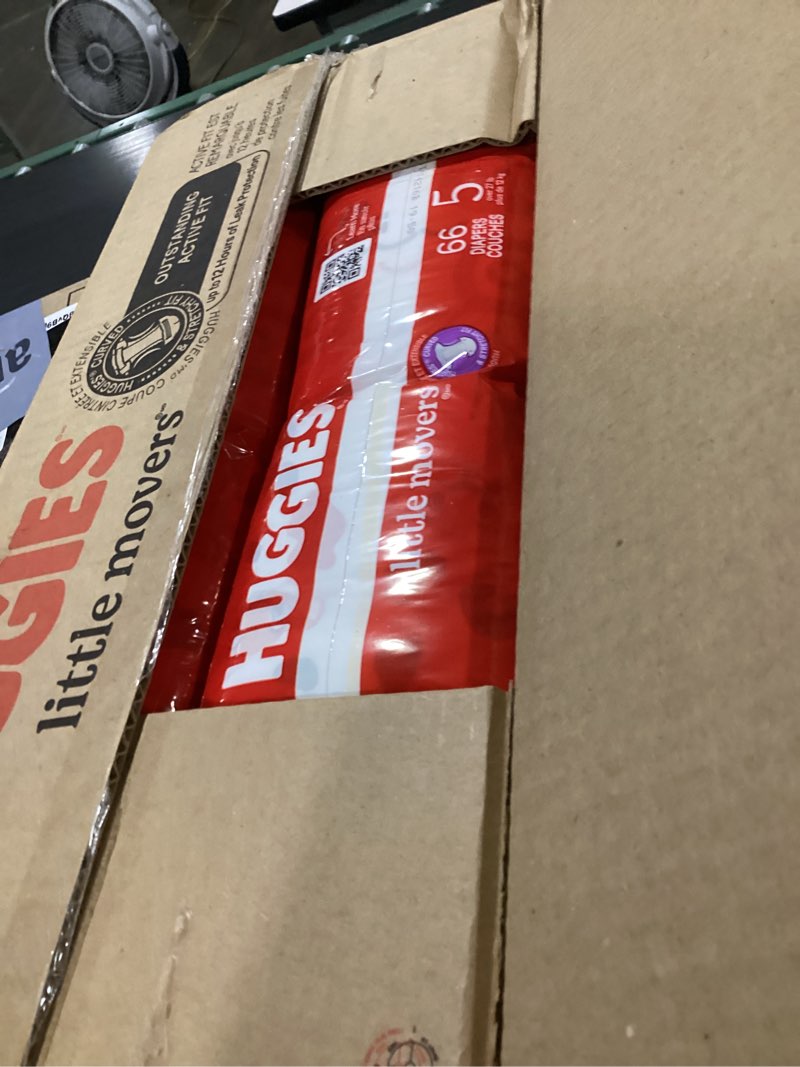 Condition photo showing Good Condition for huggies little movers diapers size 5, 132 count (2 packs of 66) size 5 132