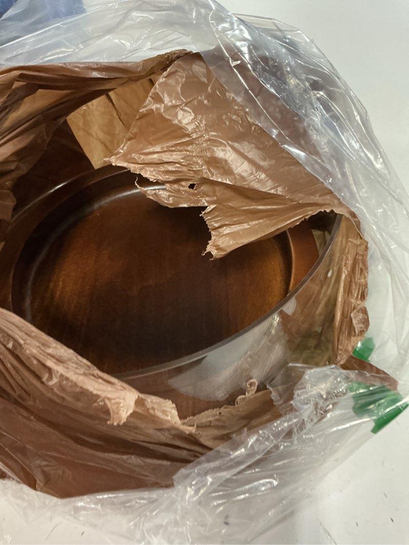 Condition photo showing Good Condition for prolee large glass salad bowl set, clear salad bowl with solid wood base servers, elegance salad serving bowls for kitchen utensils and party