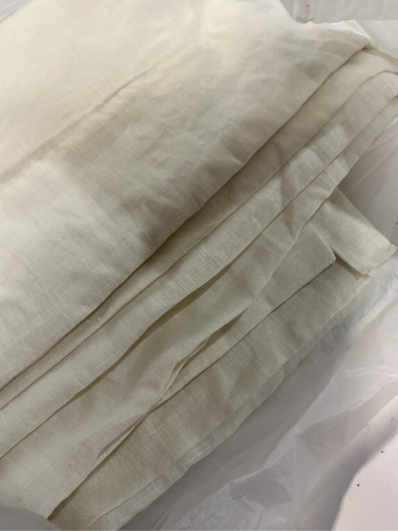 Condition photo showing Good Condition for european linen curtain, 48x108, ivory