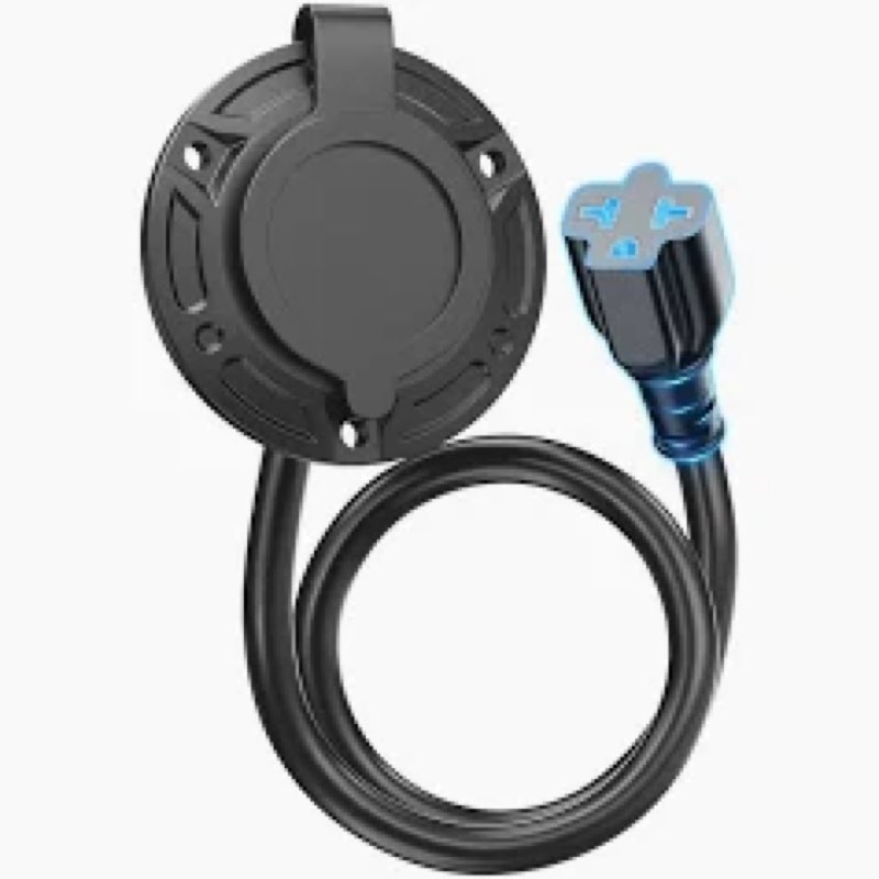 ALIENSX 5-in-1 20A AC Port Plug, 12AWG 125V Heavy-Duty RV Shore Power Inlet Socket, Waterproof Elect