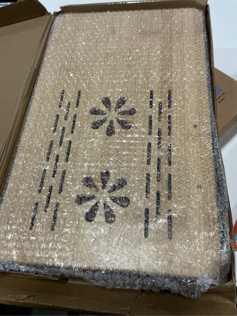 Condition photo showing Good Condition for adjustable bamboo laptop desk with cooling fan, foldable bed tray for breakfast, writing, and drawing, with tilting top and drawer, portable lap desk for bed, sofa, and floor.