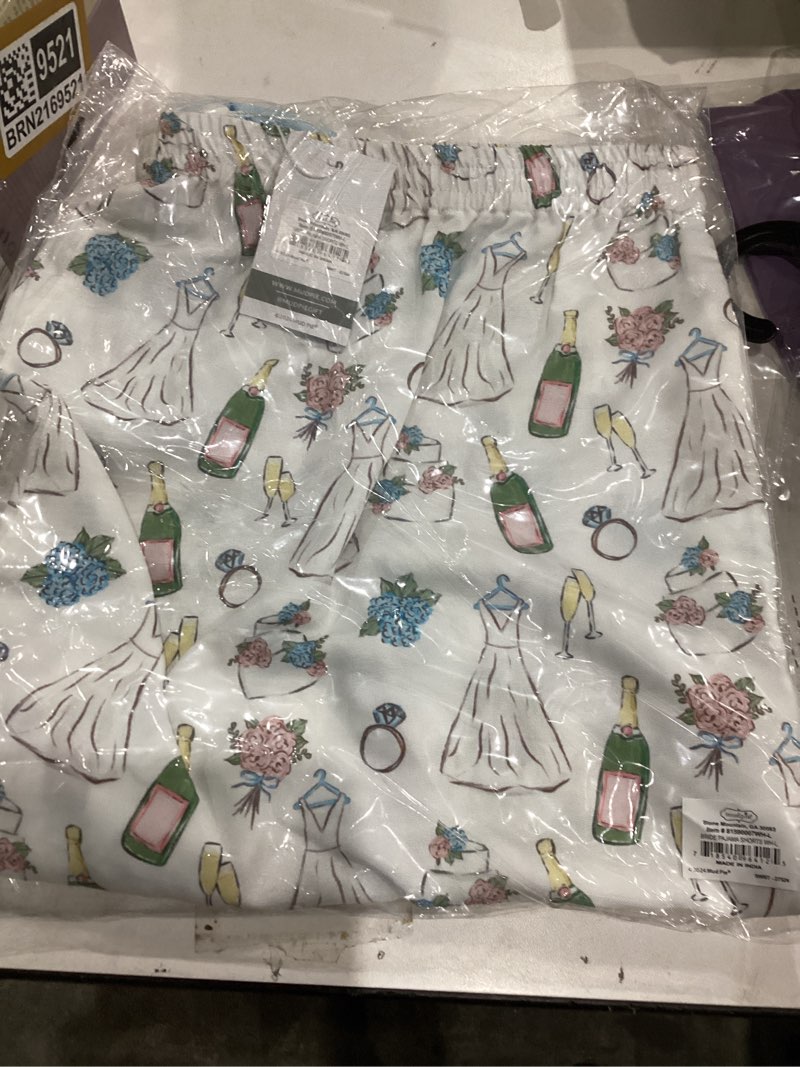 Condition photo showing New/Like New for Mud Pie Women's Bride Pajama Shorts, White, Large
