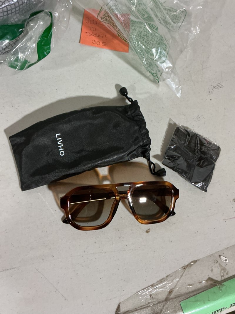 Condition photo showing New/Like New for livho trendy polarized square aviator sunglasses women men square eyewear frame, retro sun glasses for women men 2025 shades