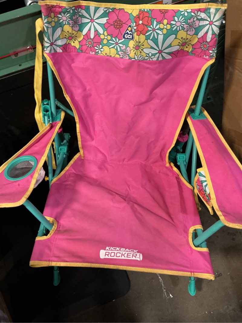 Condition photo showing As Is for gci outdoor kickback rocker low profile rocking camp chair, summer floral