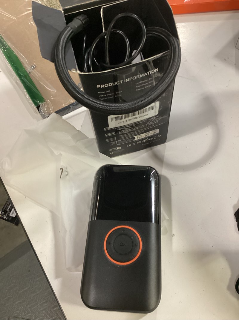 Condition photo showing Good Condition for tire inflator portable air compressor, 150psi cordless tire pump, 12v dc & battery dual power, air pump for car tires, motorcycle, bike, ball, with led light, valentine gifts for men black
