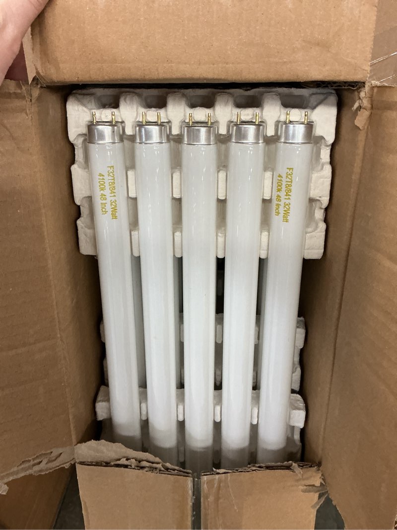 Condition photo showing Good Condition for 25 Pack F32T8/841 Fluorescent Tube 48 Inch, T8 Fluorescent Light Bulb 4 Foot 32 Watt 4100K Cool White 2600 Lumens G13 Base 25Pcs T8-32W 41000K