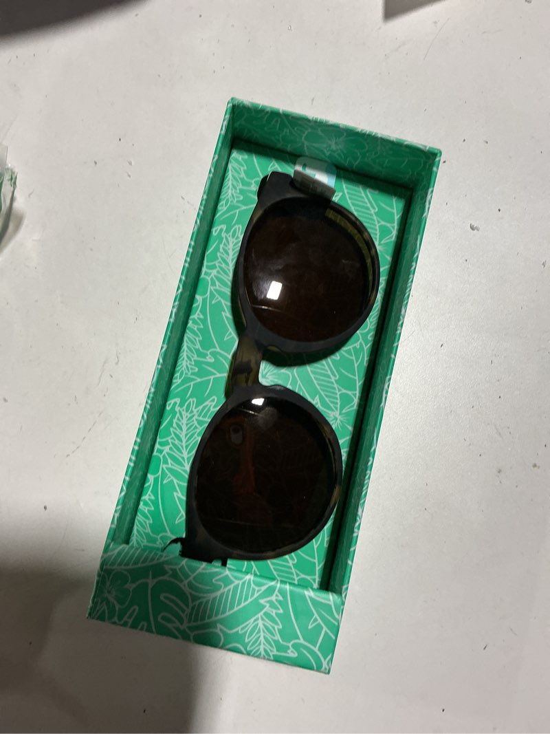 Condition photo showing Good Condition for goodr nine dollar pour over polarized round sunglasses, small sized (circle g), brown translucent frames with brown non-reflective glare reducing lens, uv400 protection, no slip, no bounce