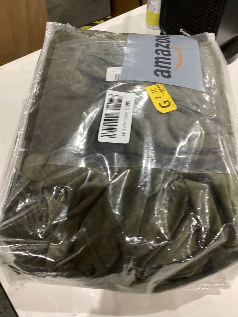 Condition photo showing As Is for H.VERSAILTEX Modern Velvet Plush 4 Piece High Stretch Sofa Slipcover Sofa Cover Furniture Protector Form Fit Thick Velvet Sofa Cover for 3 Cushion Couch Width Up to 90 Inch (Sofa, Olive) 3 Cushion Sofa Olive