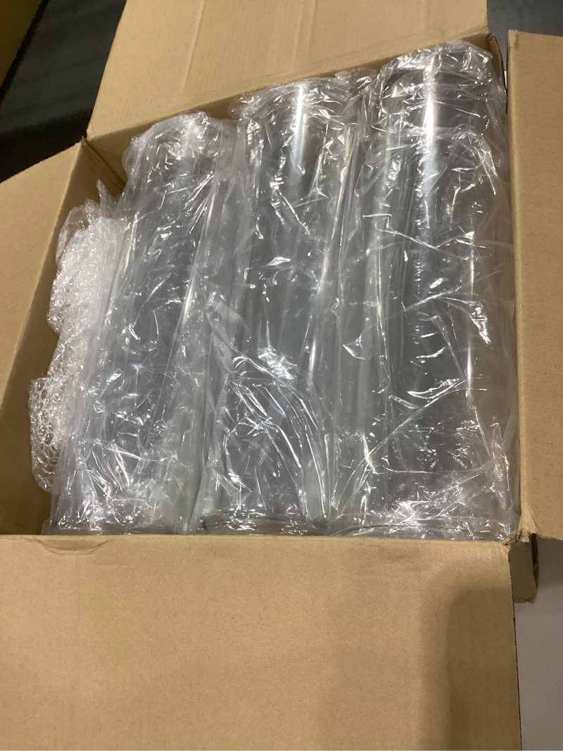 Condition photo showing New/Like New for Nuogo 12 Pcs Plastic Clear Cylinder Vase for Home 16 Inch Acrylic Flower Clear Vase Centerpiece for Centerpieces Wedding Party Decorations