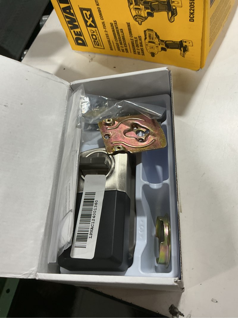 Condition photo showing As Is for Kwikset SmartCode 260 Keyless Electronic Keypad Deadbolt, Microban Protected Keypad, Auto Door Lock, SmartKey Re-Key Security, Satin Nickel (B0BBJ3LTDF)