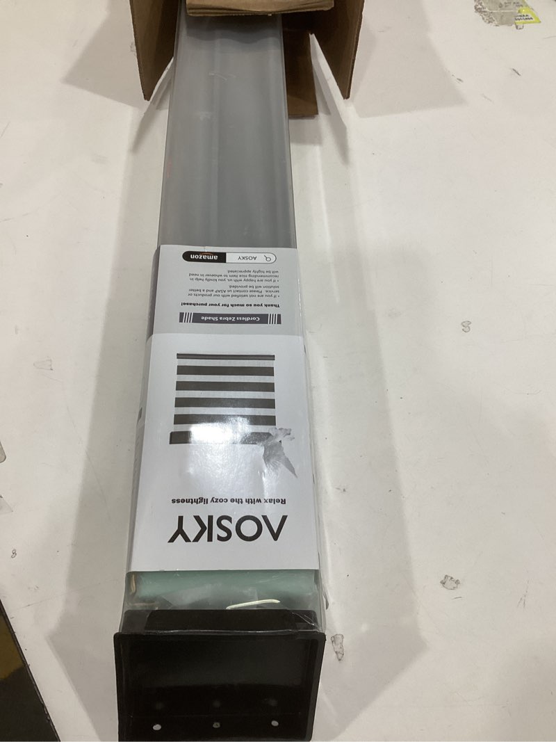 AOSKY Cordless Zebra Blinds for Windows Pull Down Roller Window Shades Dual Layer Light Filtering Pr