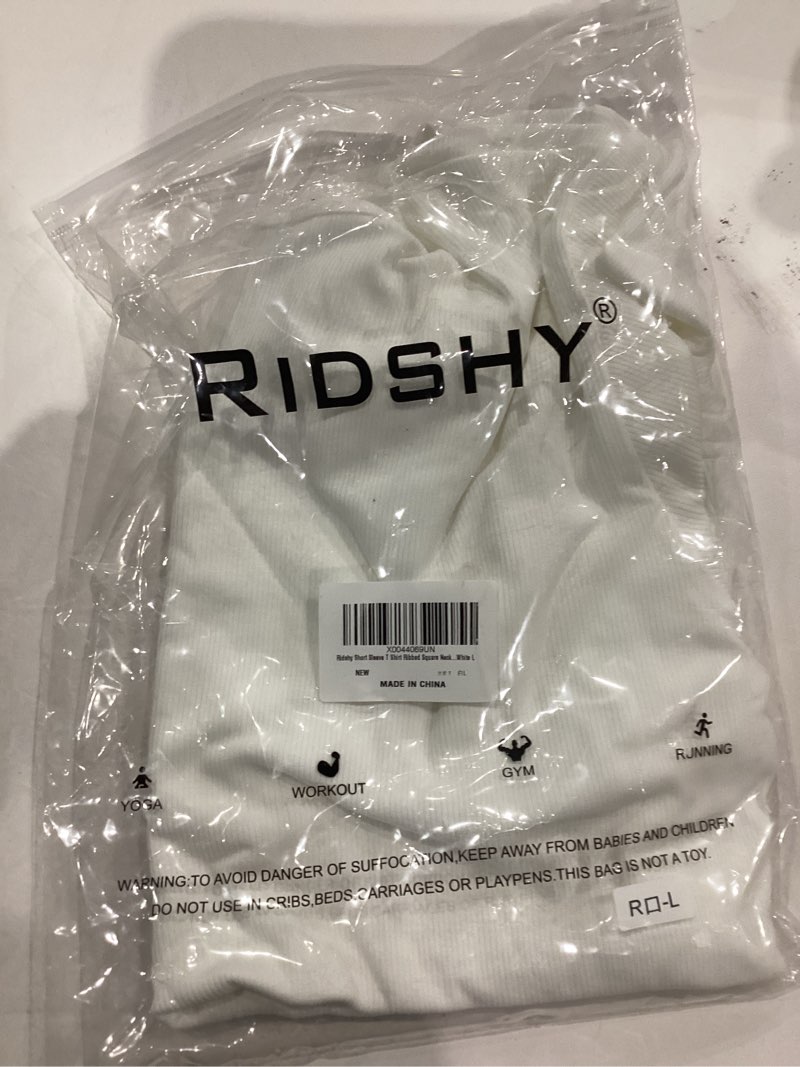 Condition photo showing New/Like New for Womens T Shirt Short Sleeve Tshirt Ribbed Basic Tops Tee Medium Grey