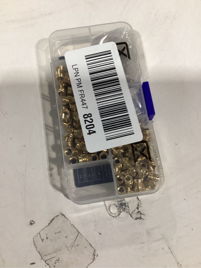 Condition photo showing As Is for ruthex threaded inserts m2 + m3 + m4 + m5 assortment box - 70 + 100 + 50 + 50 pieces - brass heat set insert for plastic parts - metric knurled nuts - insert by heat into 3d printing components box m2/m3/m4/m5 (270pcs) metric threaded insert