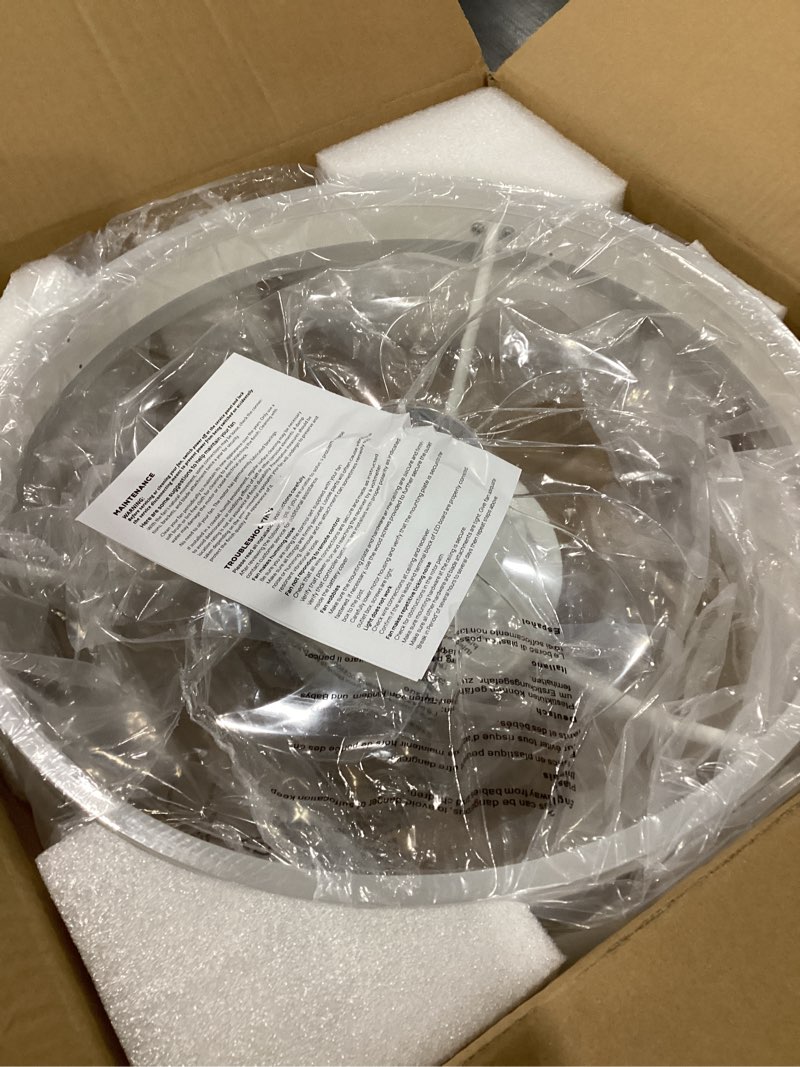 Condition photo showing New/Like New for STERREN RGB Ceiling Fans with Lights, 20'' Smart LED Ceiling Fan with Remote/APP Control, Modern Low Profile Bladeless Chandelier Fan, Dimmable White Fandelier for Bedroom, Living Room, Kitchen RGB White 19.7 inch