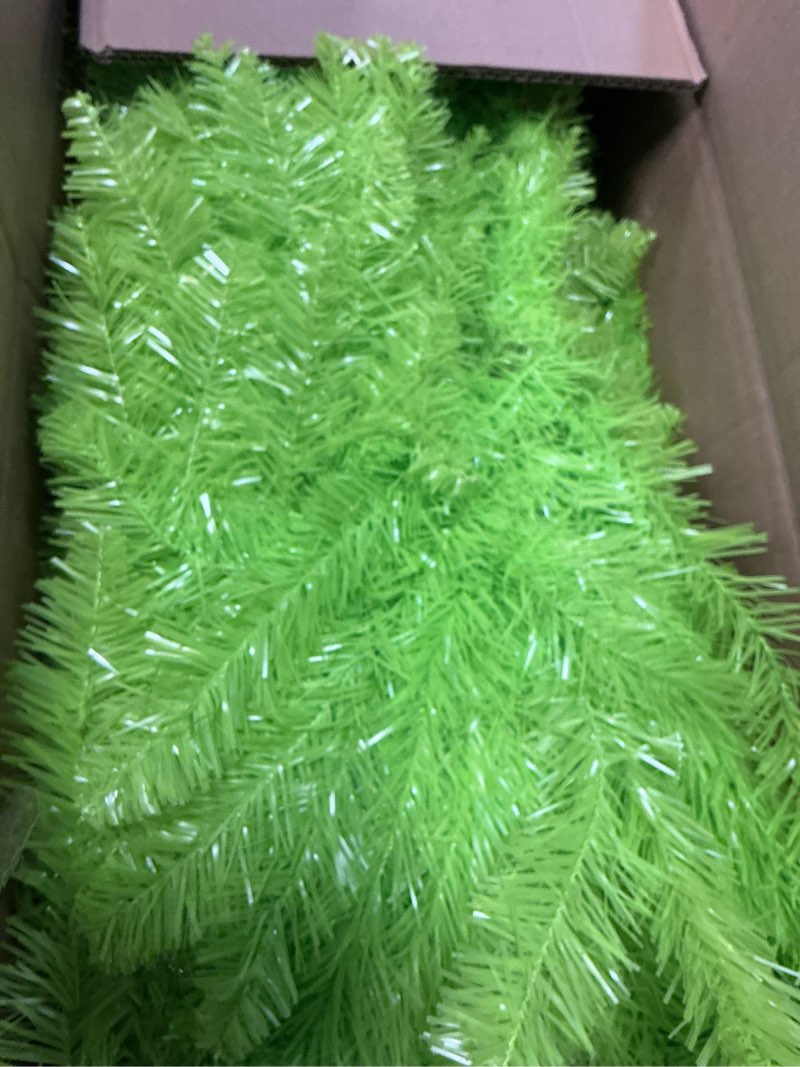 Condition photo showing As Is for Whimsical Christmas Tree,5FT Artificial Tree with 550 Branch Tips,Christmas Decoration 150 LED Lights with Timer and 8 Functions,Red Ball,Xmas Holiday Deco for Indoor Home Living Room Office