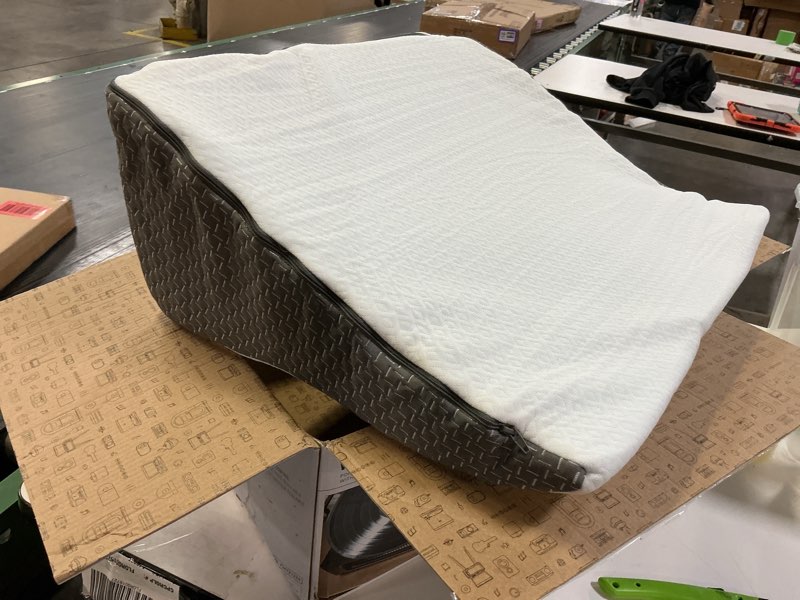 Condition photo showing As Is for Kayfia Reading Pillow, 10 in 1 Back Pillow for Bed Sitting up with Detachable Arms Rest, Back Rest Pillow with Gel Memory Foam, Husband Pillow for Reading/Gaming/Working in Bed or Couch 21'', White White Large (21")