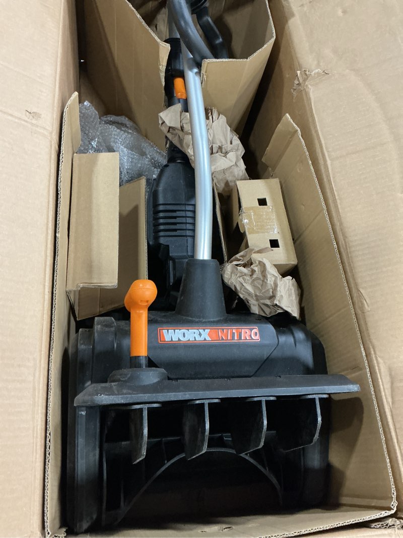 Condition photo showing Good Condition for WORX Nitro 40V 12'' Cordless Snow Shovel, Electric Snow Thrower for 4-Car Driveway, Snow Removal with Brushless Motor & 2 Speed Control, 2 × 4.0 Ah Batteries and Charger Included, WG460