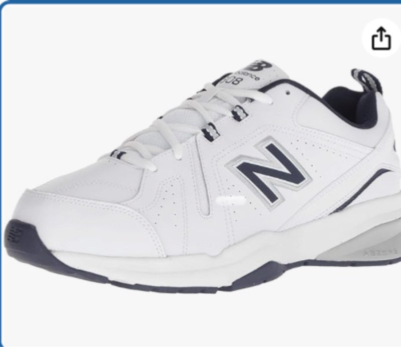 new balance men's 608 v5 casual comfort cross trainer, white/navy, 15