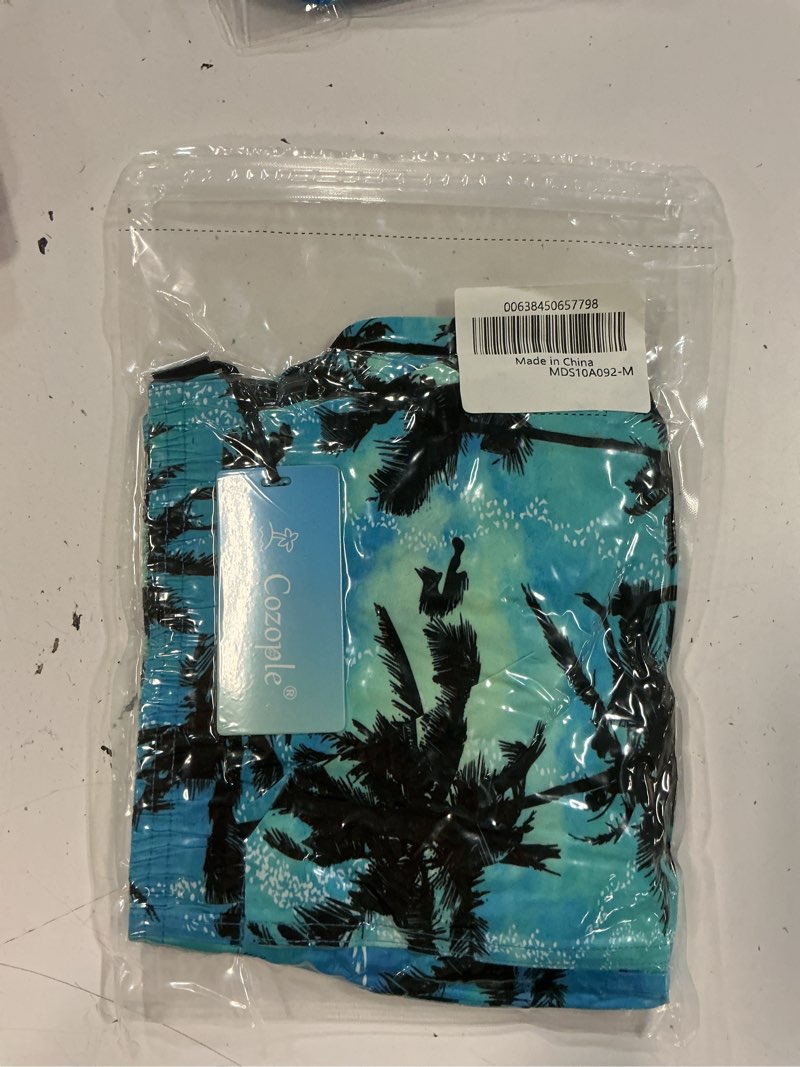 Condition photo showing New/Like New for cozople mens swimming trunks with compression liner swim shorts 7 inch quick dry bathing suit anti chafe boardshorts medium palm tree yellow