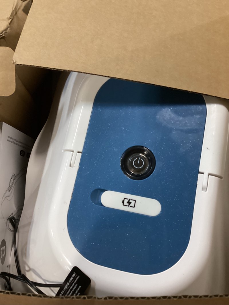 Condition photo showing As Is for robotic pool cleaner,cordless automatic pool cleaner with 210-min runtime,pool vacuum for above ground & inground pools,coverage up to 2200 sq.ft,easy retrieve,smart parking,blue