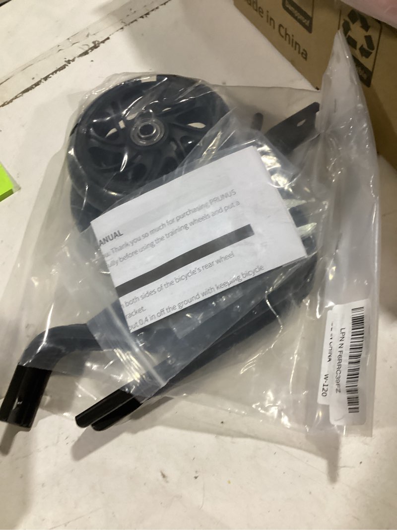 Condition photo showing As Is for prunus flash bike training wheels for 12 14 16 18 20 inch.training wheels for kids bike is heavy duty.bicycle training wheel is suitable single speed bike black, 20 inch bikes