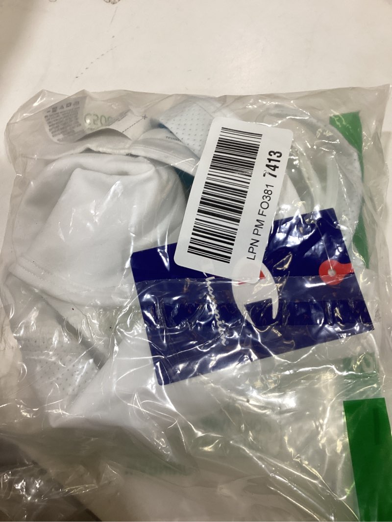 Condition photo showing New/Like New for champion womens women's sports bra, high-impact, maximum support, breathable, moisture wicking 34d white