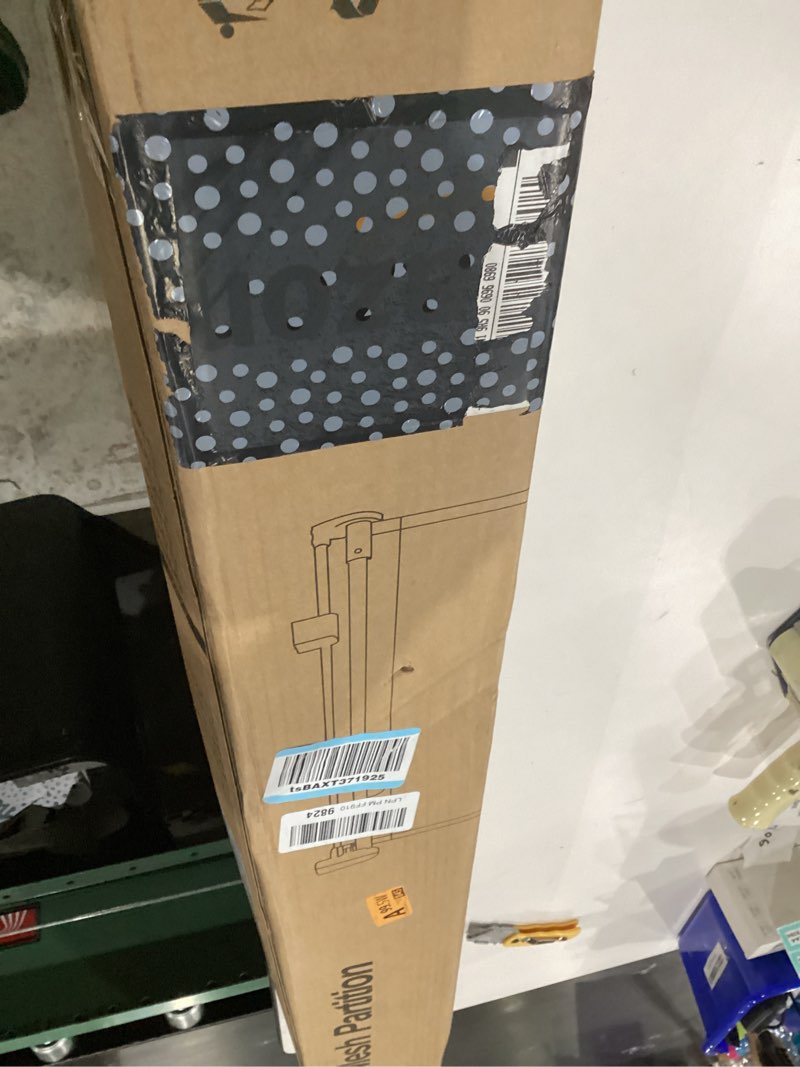 Condition photo showing Good Condition for 42" Extra Tall Retractable Baby Gates Dog Gate for Stairs, 55" Wide Mesh Baby Gate Pet Gate with Support Rods for The House, Child Safety Gates for Doorways, Hallways, Deck, Porch, Indoor, Outdoor White 42" Tall x 55" Wide
