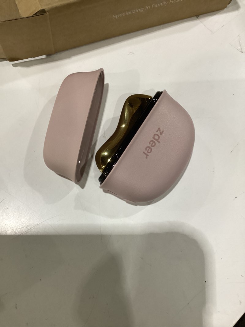 Condition photo showing As Is for zdeer led red light therapy for face & neck massager facial care device – electric gua sha brass tool with heat & vibration for firming, sculpting & skincare, pink